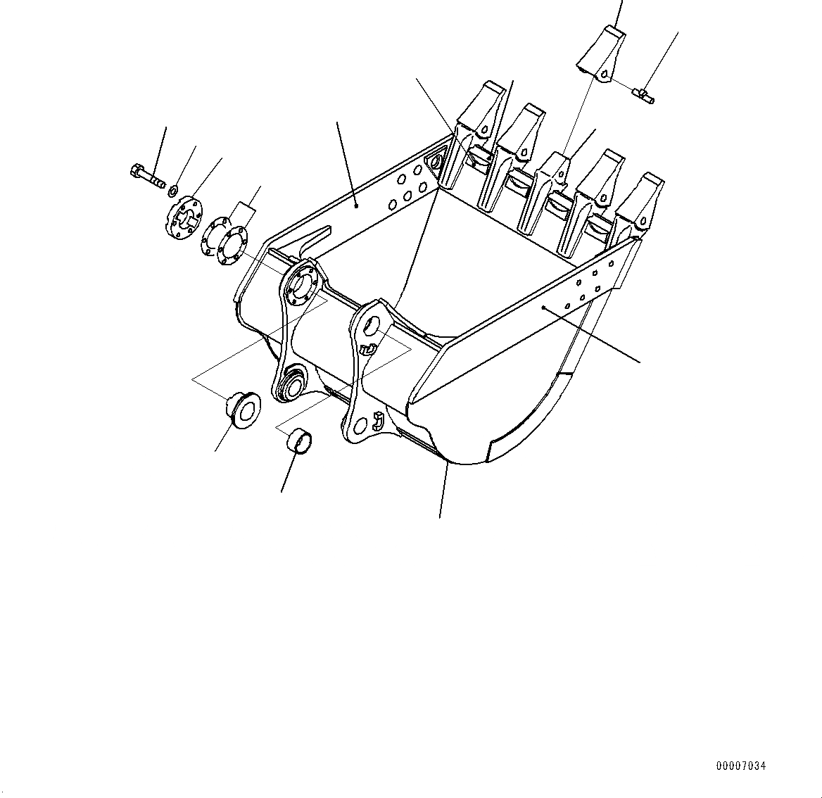 Схема запчастей Komatsu PC1250-8R - КОВШ (№-) КОВШ, .M, ГОРИЗОНТАЛЬН. ПАЛЕЦ