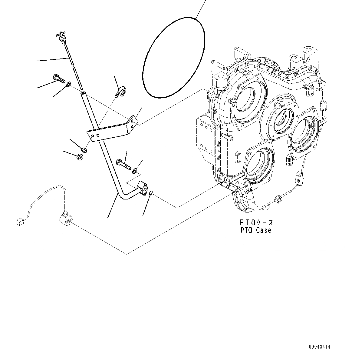 Схема запчастей Komatsu 3D75-1B - POWER TAKEOFF, МАСЛ. ЩУП (№-) POWER TAKEOFF, VHMS