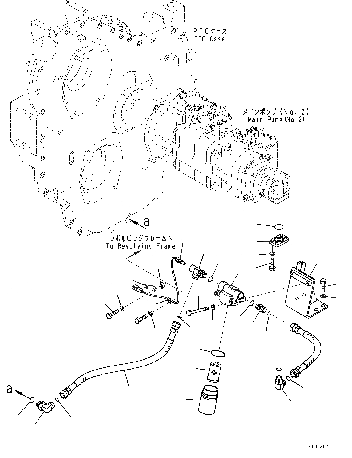 Схема запчастей Komatsu PC1250-8R - POWER TAKEOFF, ВСАСЫВ. ТРУБЫ (№-) POWER TAKEOFF, EXTREME HOT AREA СПЕЦ-ЯIFICATION ( DEG C), VHMS