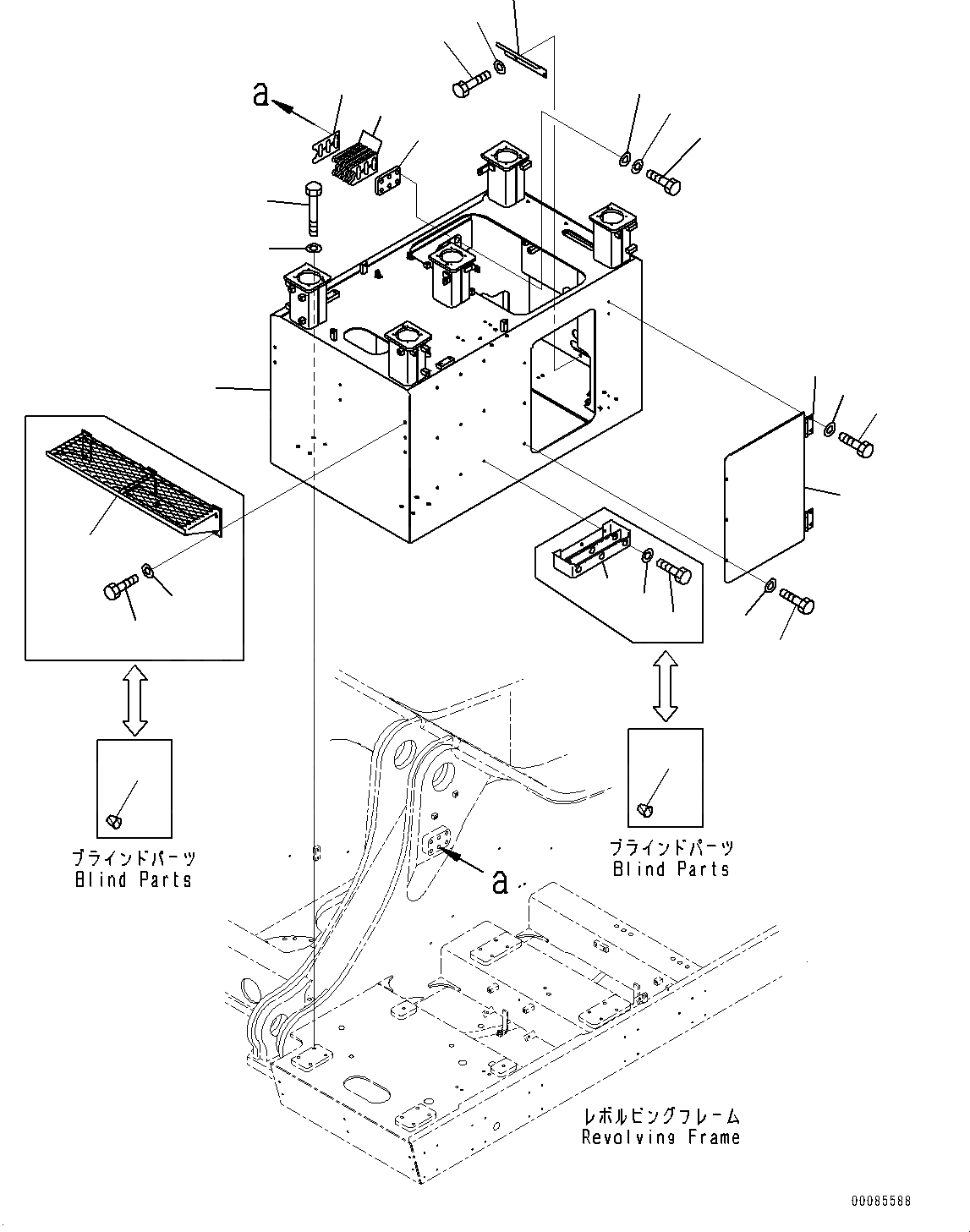 Схема запчастей Komatsu PC1250-8R - КАБИНА COVER, КРЕПЛЕНИЕ (№-) КАБИНА COVER, С ВЫС.-КРЕПЛЕНИЕ КАБИНЫ, MM