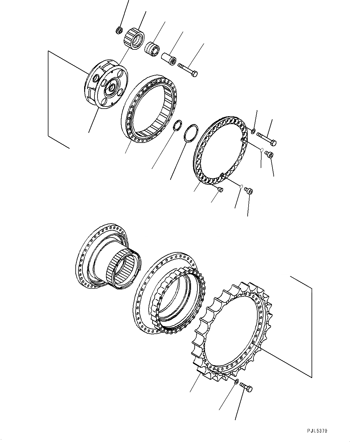 Схема запчастей Komatsu PC1250-8R - КОНЕЧНАЯ ПЕРЕДАЧА ASSEMBLY, 3 НЕСУЩИЙ ЭЛЕМЕНТ И ЗВЕЗДОЧКА, ЛЕВ., ПРАВ. (№-) КОНЕЧНАЯ ПЕРЕДАЧА ASSEMBLY, ПОДАЮЩ. ONLY