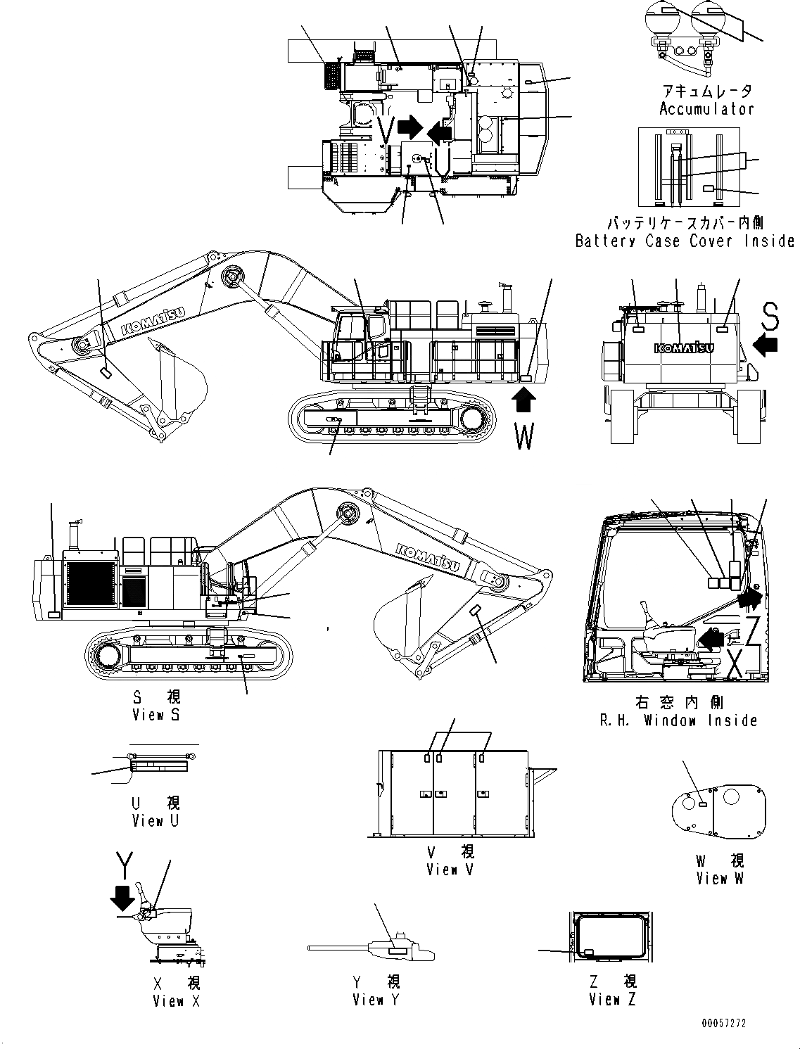 Схема запчастей Komatsu PC1250-8R - МАРКИРОВКА, OPERATING И ПРЕДУПРЕЖДАЮЩ. МАРКИРОВКА (№-) МАРКИРОВКА, PICTORIAL ТИП, АНГЛ.