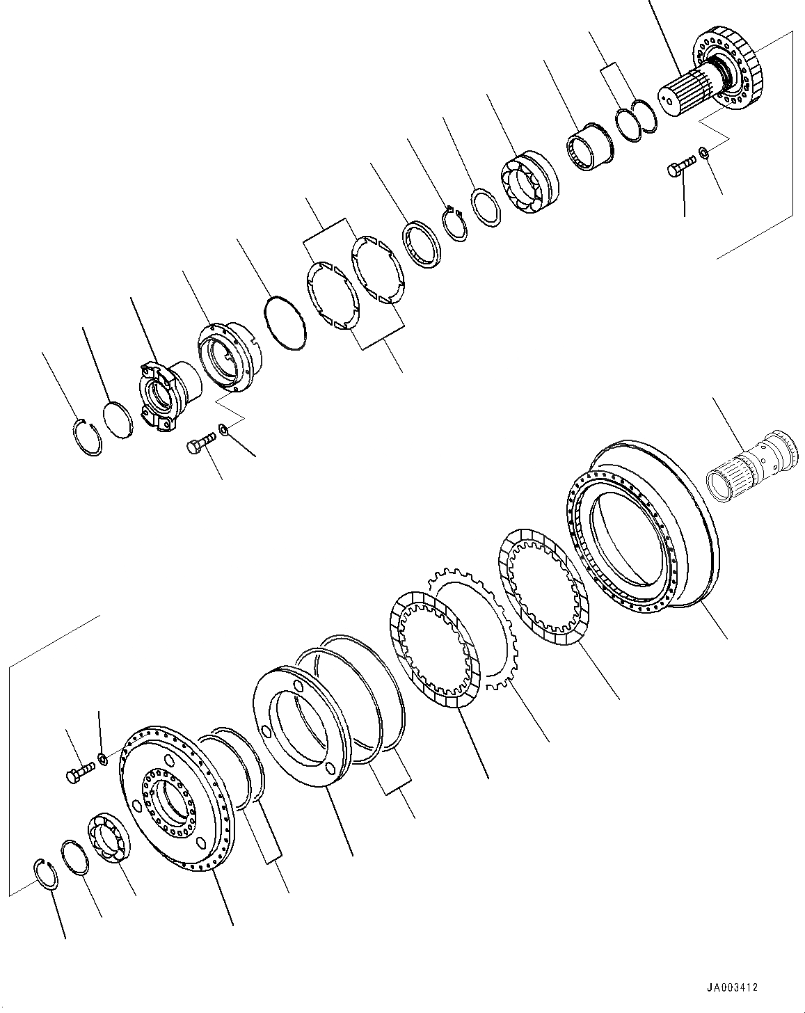 Схема запчастей Komatsu D375A-6R - СИЛОВАЯ ПЕРЕДАЧА, ВХОДН. ВАЛ И КОРПУС ПРИВОДА (№-) СИЛОВАЯ ПЕРЕДАЧА, ДЛЯ MACHINE С VHMS (VHMS)
