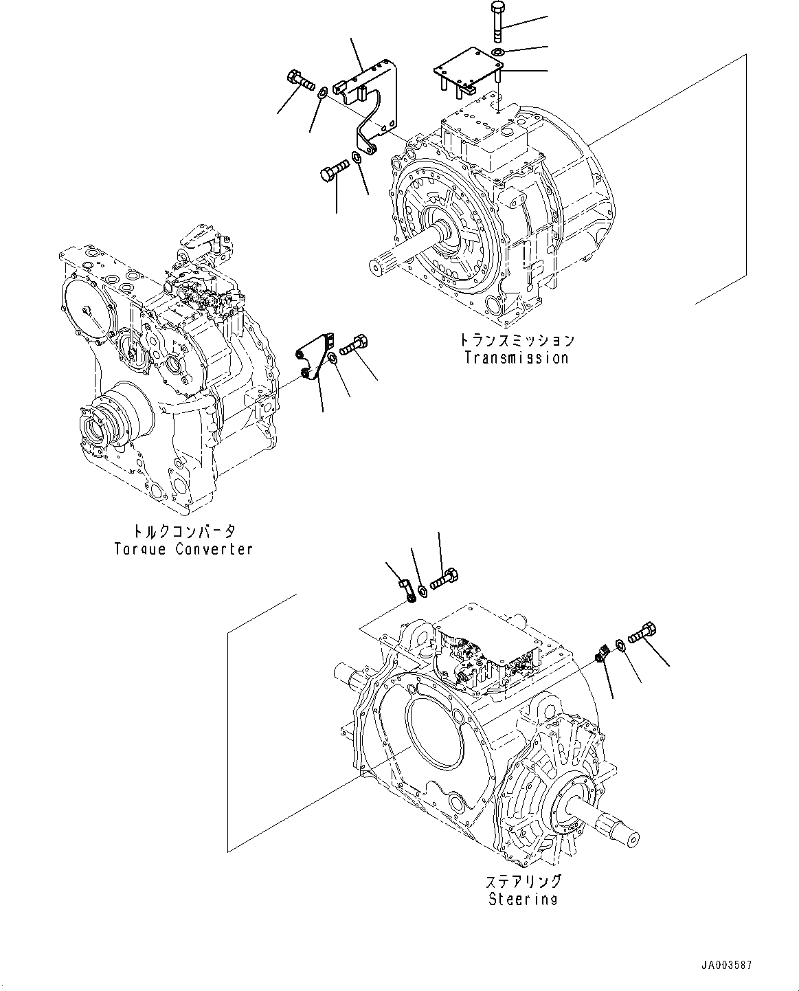 Схема запчастей Komatsu D375A-6R - СИЛОВАЯ ПЕРЕДАЧА, КОРПУС (/) (№-) СИЛОВАЯ ПЕРЕДАЧА, ДЛЯ MACHINE С VHMS (VHMS)