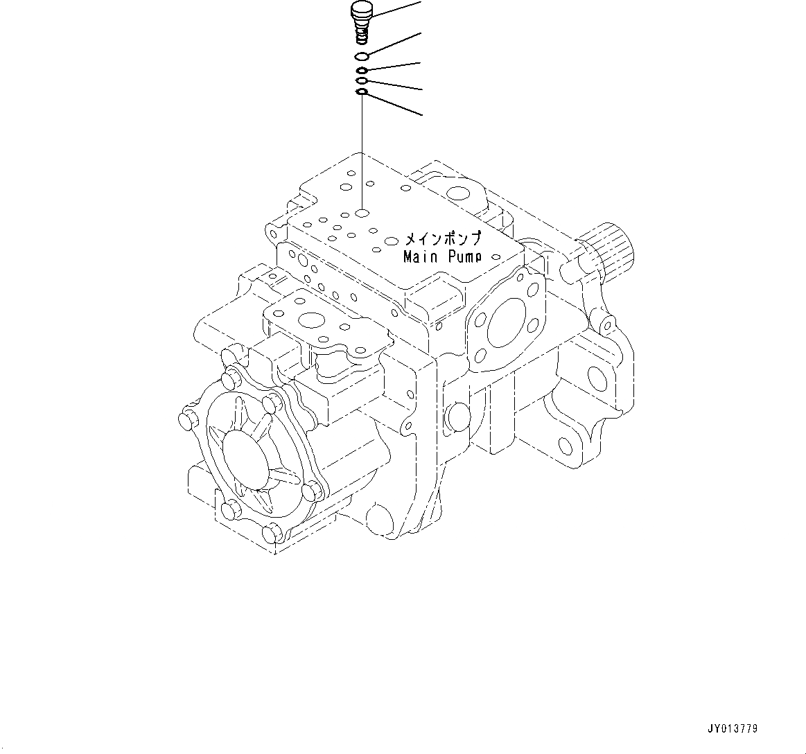 Схема запчастей Komatsu D375A-6R - ГИДР. НАСОС., ВНУТР. ЧАСТИ (/) (№-) ГИДР. НАСОС.