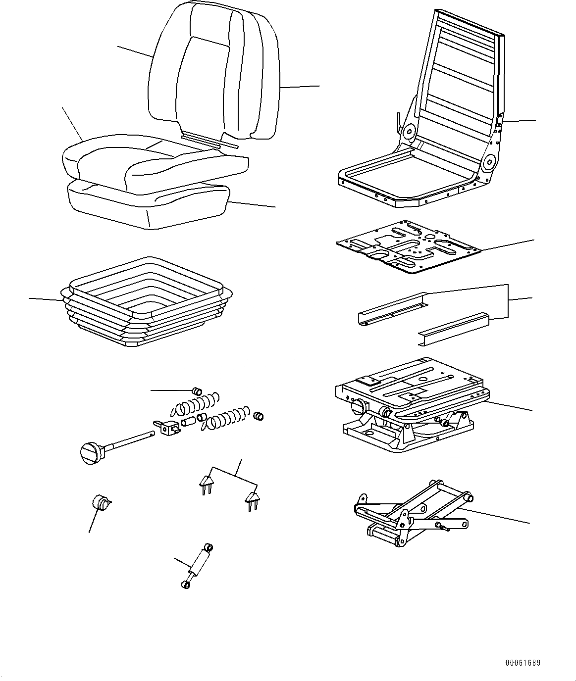 Схема запчастей Komatsu D375A-6R - СИДЕНЬЕ ОПЕРАТОРА, ВНУТР. ЧАСТИ (№-) СИДЕНЬЕ ОПЕРАТОРА, С ВОЗД. ПОДВЕСКОЙ ТКАНЬ, НАКЛОН., С ОТКИДН. СПИНКОЙ, HI-BACK ТИП, С HEADREST