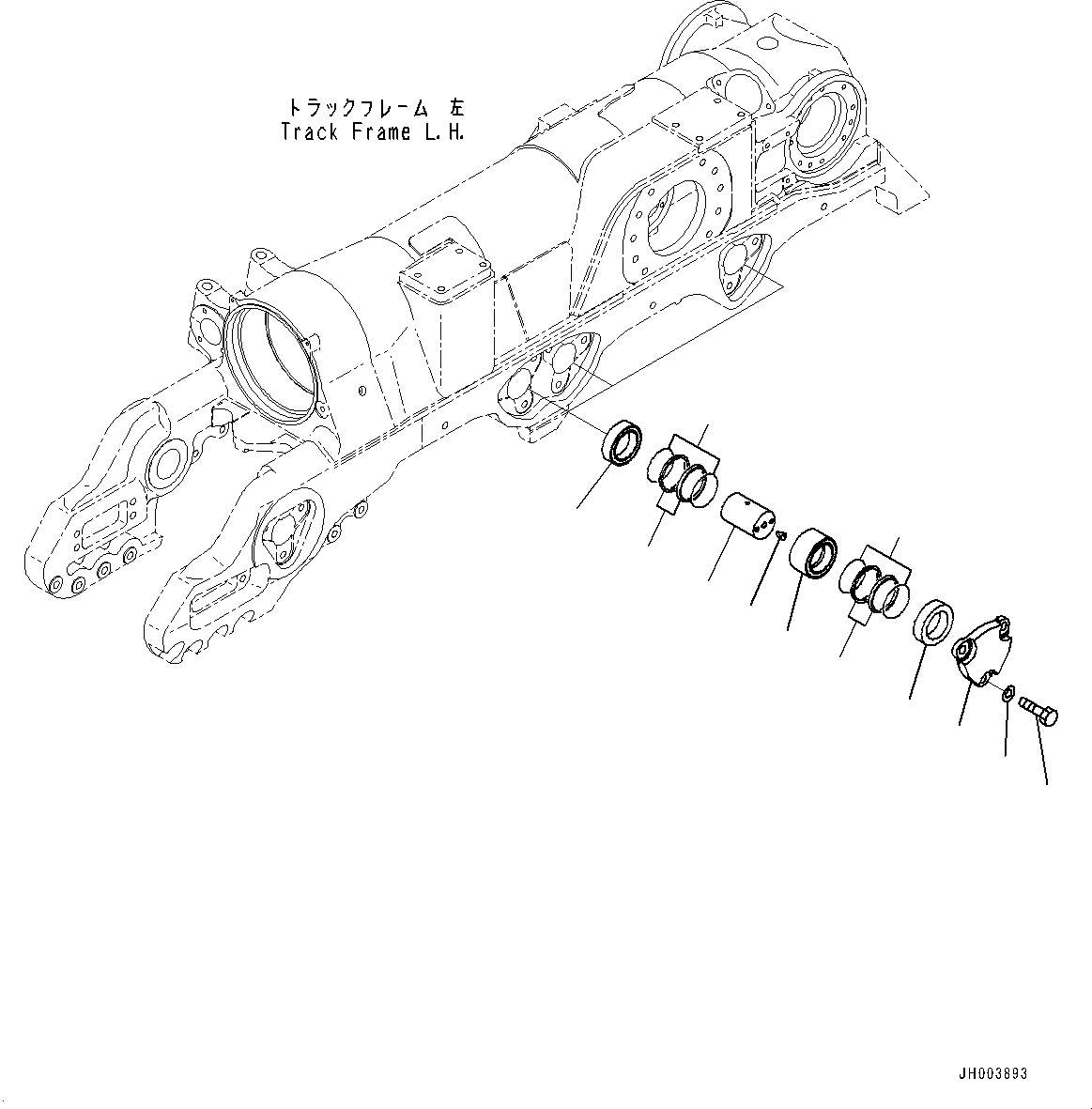 Схема запчастей Komatsu D375A-6R - ГУСЕНИЧНАЯ РАМА, CARTRIDGE ПАЛЕЦ, ЛЕВ. (/) (№-) ГУСЕНИЧНАЯ РАМА, С ЗАЩИТА ОПОРНЫХ КАТКОВ, ДЛЯ ХОЛОДН. AREA СПЕЦ-ЯIFICATION