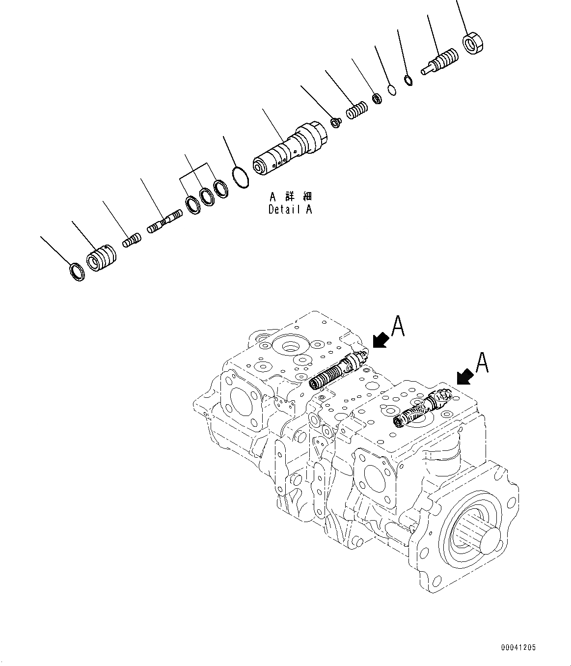 Схема запчастей Komatsu D475ASD-5E0 - ПОРШЕНЬ НАСОС, ВНУТР. ЧАСТИ (/) (№7-) ПОРШЕНЬ НАСОС