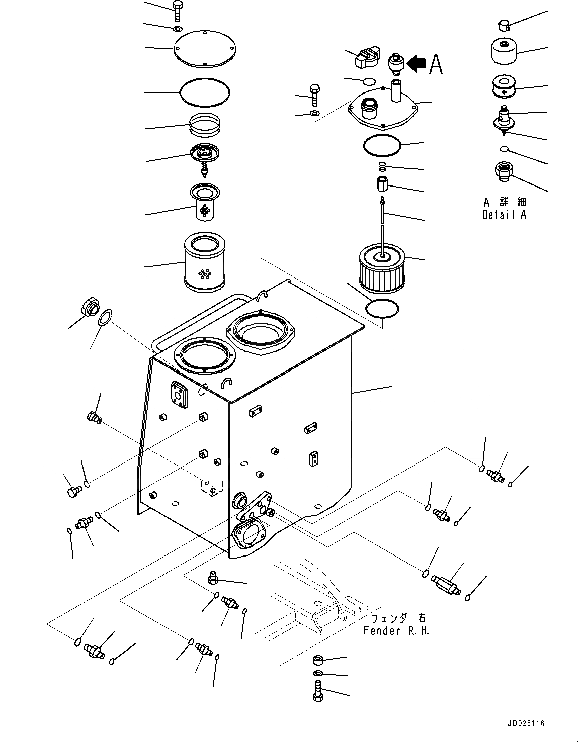 Схема запчастей Komatsu D475ASD-5E0 - КРЫЛО, ГИДР. БАК. (№7-) КРЫЛО, ДВИГАТЕЛЬ PRE-СМАЗКА СИСТЕМА, УРОВЕНЬ ДАТЧИК