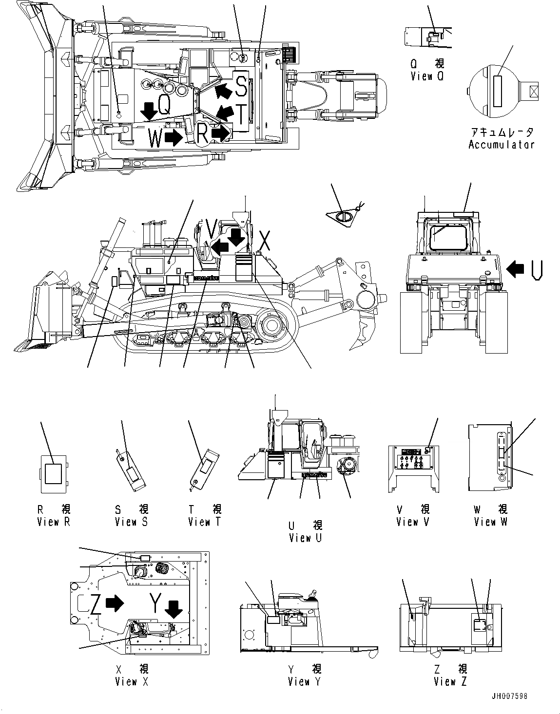 Схема запчастей Komatsu D475ASD-5E0 - МАРКИРОВКА, (№-) МАРКИРОВКА