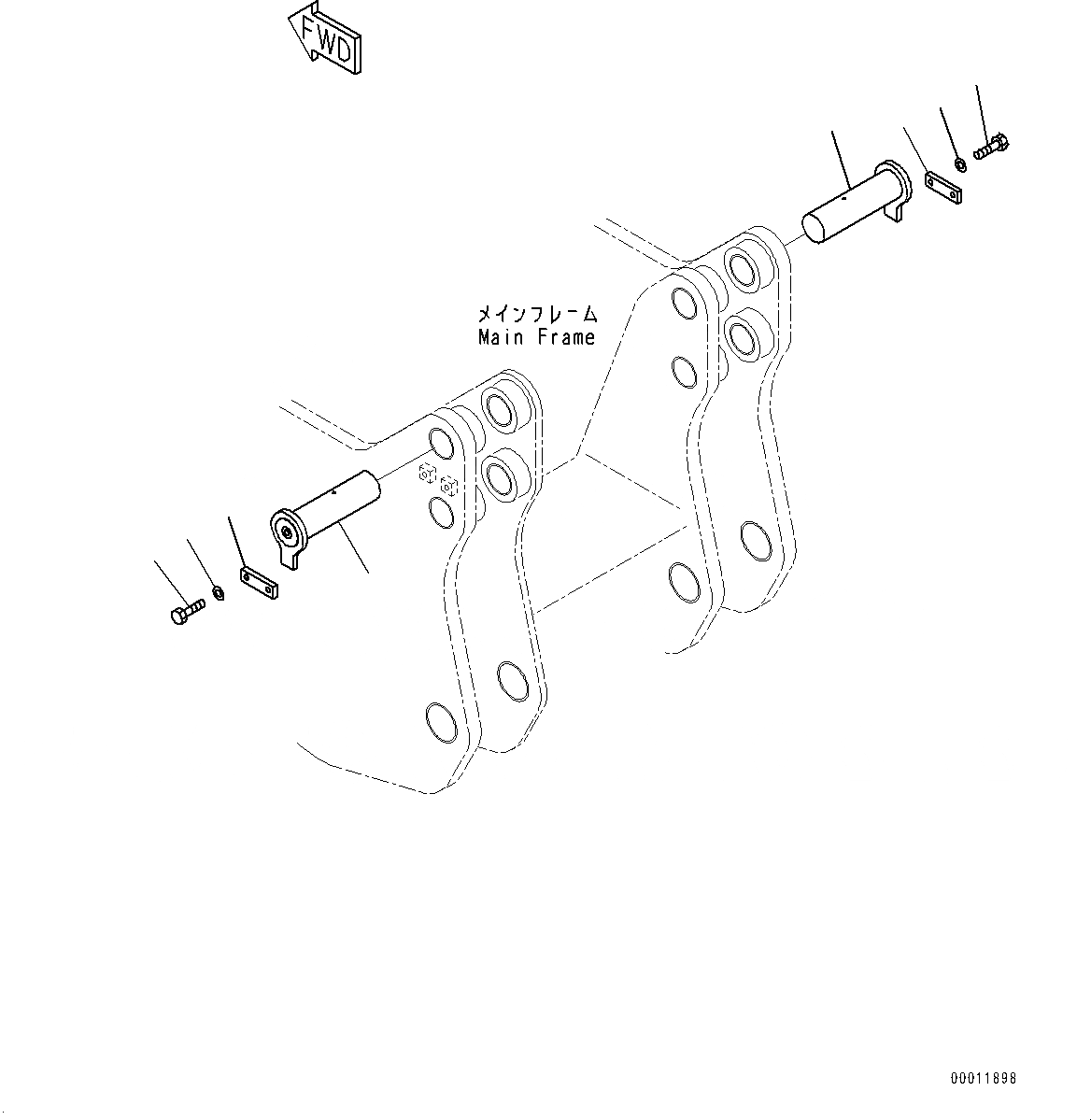 Схема запчастей Komatsu D475ASD-5E0 - ПАЛЕЦ (№7-) ПАЛЕЦ, ДЛЯ ТРАНСПОРТИРОВКИ