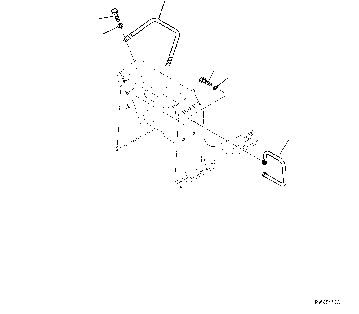 Схема запчастей Komatsu D21A-8E0 - ПОРУЧНИ(№9-) HANDRAIL, БЕЗ КАБИНА ROPS