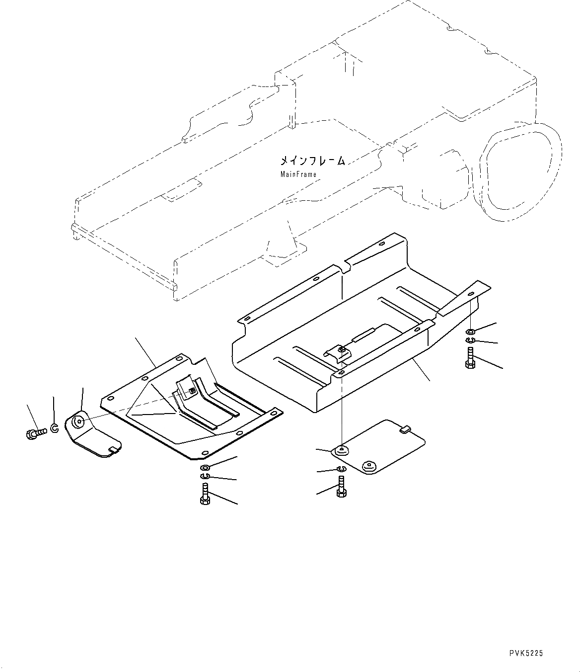 Схема запчастей Komatsu D21A-8E0 - НИЖН. ЗАЩИТА (№9-) НИЖН. ЗАЩИТА