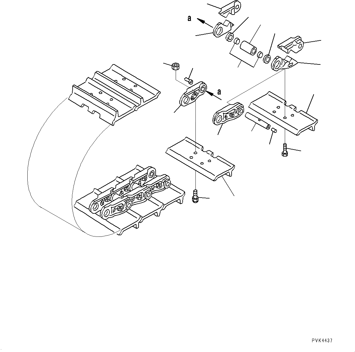 Схема запчастей Komatsu D21A-8E0 - ГУСЕНИЦЫ ASSEMBLY (№9-) ГУСЕНИЦЫ ASSEMBLY, СМАЗКА ТИП, ОДИНОЧН. ГРУНТОЗАЦЕП, MM ШИР.