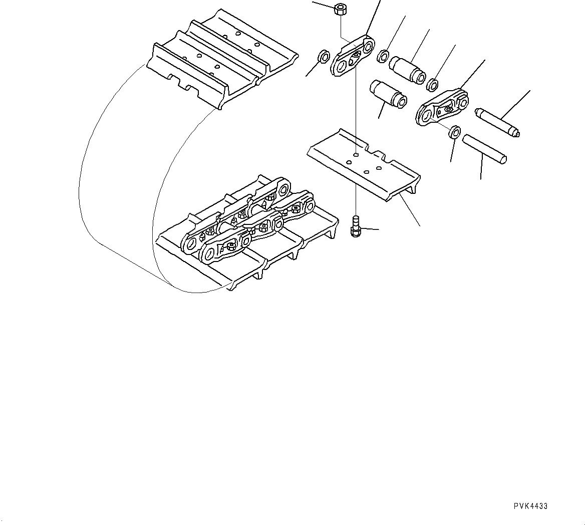 Схема запчастей Komatsu D21A-8E0 - ГУСЕНИЦЫ ASSEMBLY (№9-) ГУСЕНИЦЫ ASSEMBLY, СМАЗ. УПЛОТНЕНИЕED ТИП И МАЧТАER ПАЛЕЦ, ОДИНОЧН. ГРУНТОЗАЦЕП, MM ШИР.