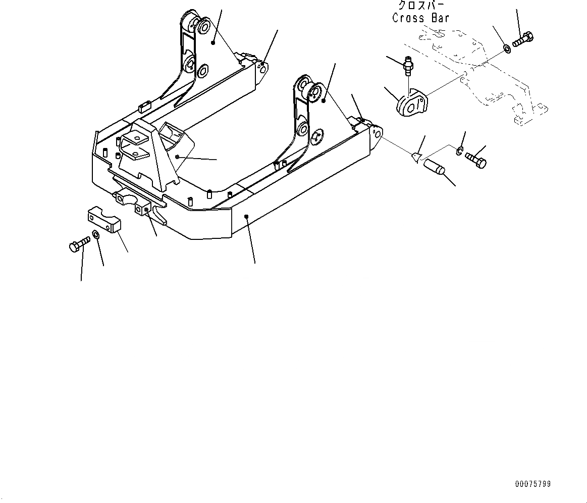 Схема запчастей Komatsu D21A-8E0 - DOZER РАМА (№9-) DOZER РАМА