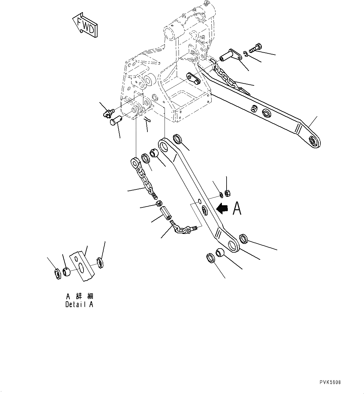Схема запчастей Komatsu D21A-8E0 - -POINT СЦЕПКА, НИЖН. СОЕДИНИТЕЛЬН. ЗВЕНО (№9-) -POINT СЦЕПКА