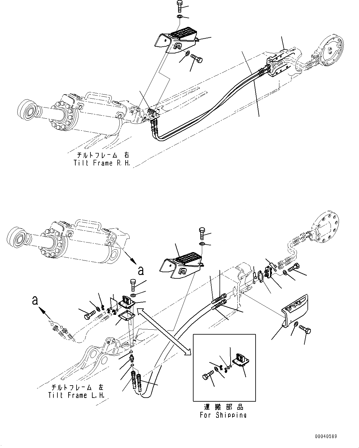 Схема запчастей Komatsu D475ASD-5E0 - DOZER РАМА, ПЕРЕКОС. ОТВАЛА ТРУБЫ (№7-) DOZER РАМА
