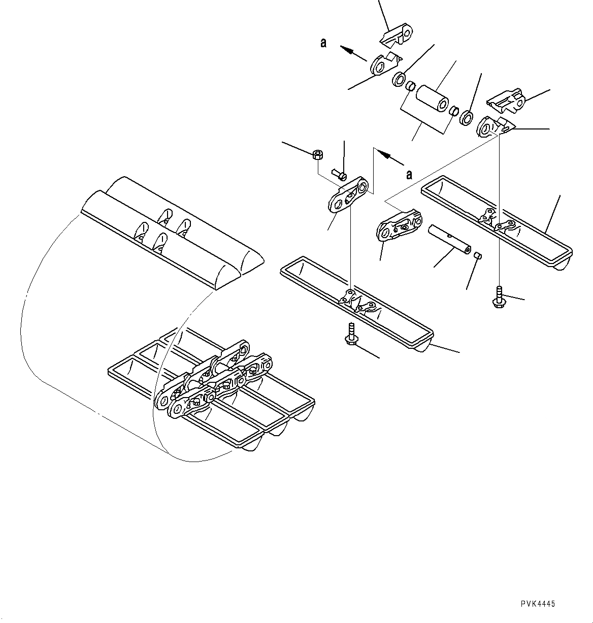 Схема запчастей Komatsu D21P-8E0 - ГУСЕНИЦЫ ASSEMBLY (№9-) ГУСЕНИЦЫ ASSEMBLY, СМАЗКА ТИП, БОЛОТН. SHOE, MM ШИР.