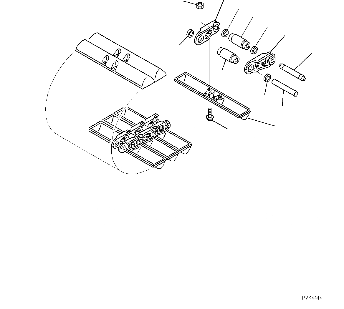 Схема запчастей Komatsu D21P-8E0 - ГУСЕНИЦЫ ASSEMBLY (№9-) ГУСЕНИЦЫ ASSEMBLY, БОЛОТН. SHOE, MM ШИР.