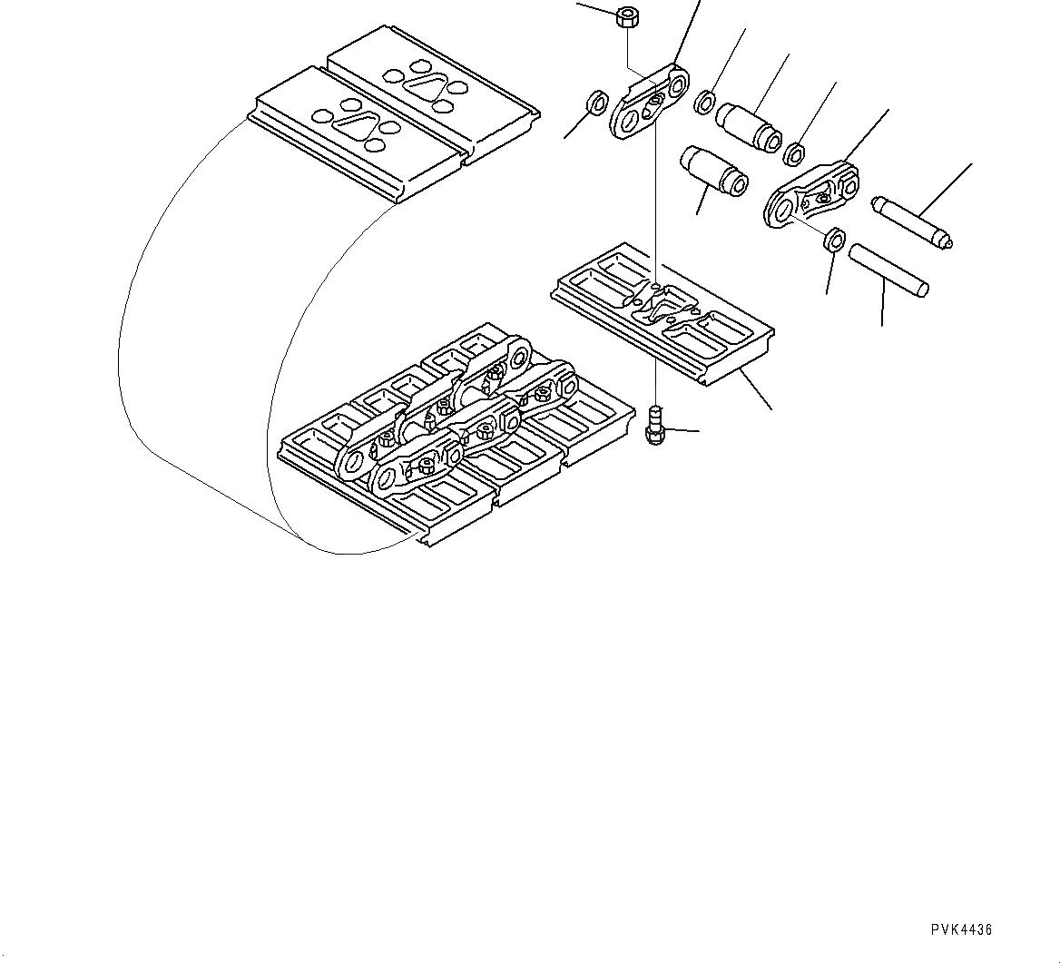 Схема запчастей Komatsu D21P-8E0 - ГУСЕНИЦЫ ASSEMBLY (№9-) ГУСЕНИЦЫ ASSEMBLY, СМАЗ. УПЛОТНЕНИЕED ТИП И МАЧТАER ПАЛЕЦ, FLAT SHOE, С ОТВЕРСТИЯМИD, MM ШИР.