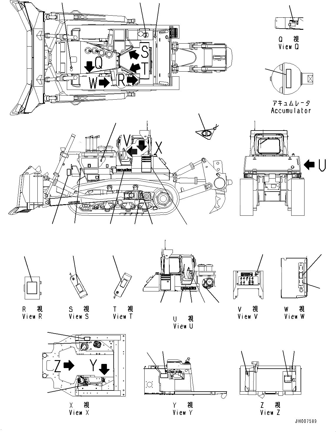 Схема запчастей Komatsu D475A-5E0 - МАРКИРОВКА, (№9-) МАРКИРОВКА, АНГЛ., ЕС СПЕЦ-ЯIFICATION