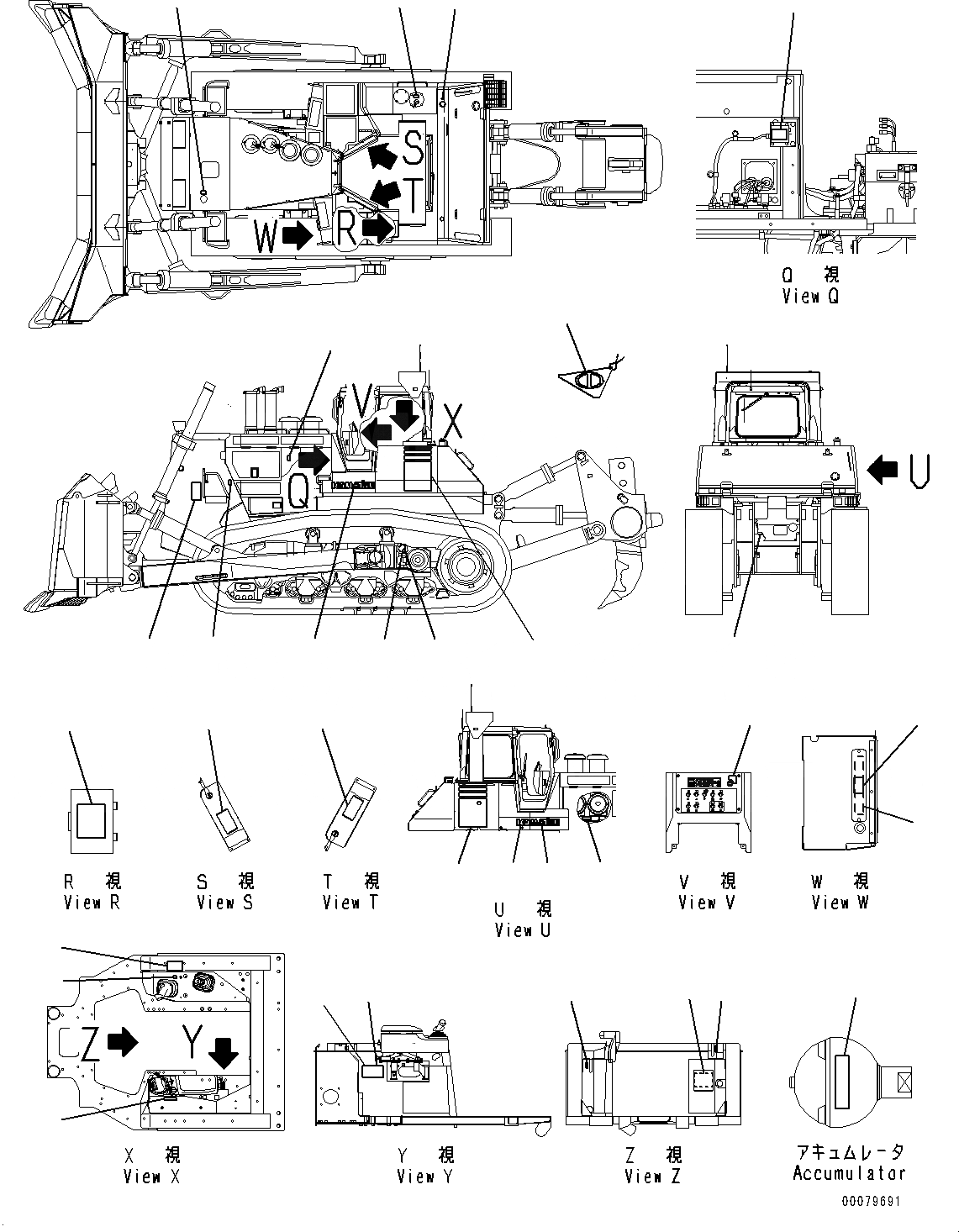 Схема запчастей Komatsu D475A-5E0 - МАРКИРОВКА, (№7-9) МАРКИРОВКА, АНГЛ., ДЛЯ EXTRA ПЛОХ. ТОПЛИВО