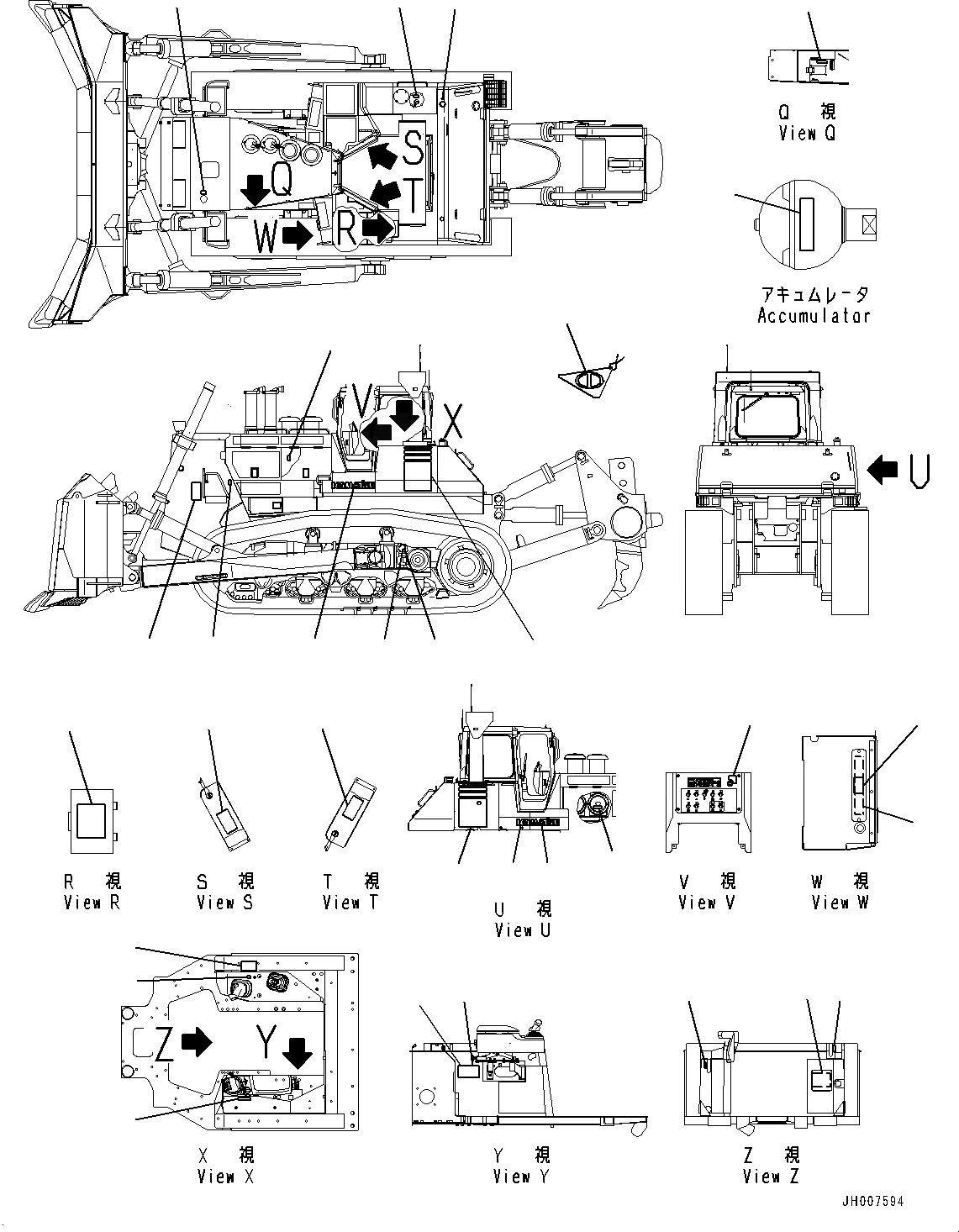 Схема запчастей Komatsu D475A-5E0 - МАРКИРОВКА (№7-) МАРКИРОВКА, АНГЛ., США И PUERTO RICO, АНГЛ., TEXT ТИП, EPA REGULATIONS TPEM ИЛИ CANADA EPA REGULATIONS TPEM