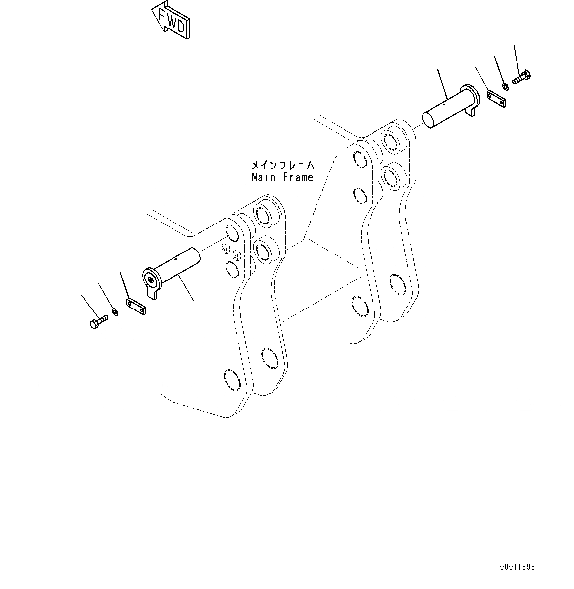 Схема запчастей Komatsu D475A-5E0 - ПАЛЕЦ (№7-) ПАЛЕЦ, ДЛЯ ТРАНСПОРТИРОВКИ