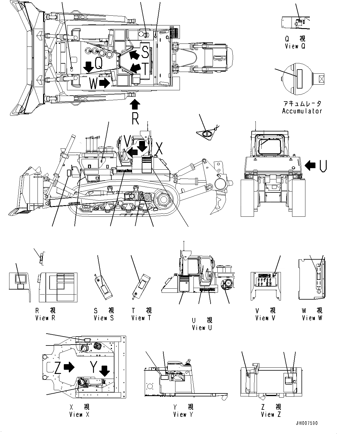 Схема запчастей Komatsu D475A-5E0 - МАРКИРОВКА, (№9-) МАРКИРОВКА, АНГЛ., США И PUERTO RICO, MINING СПЕЦ-ЯIFICATION