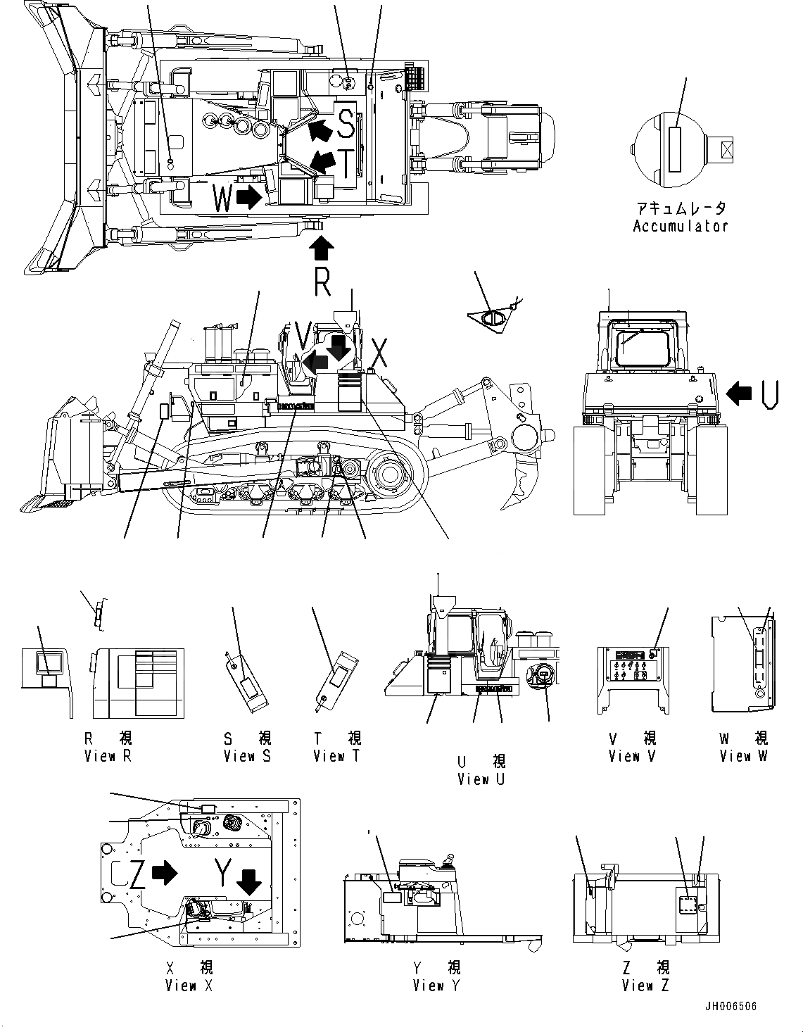 Схема запчастей Komatsu D475A-5E0 - МАРКИРОВКА, (№7-) МАРКИРОВКА, АНГЛ.