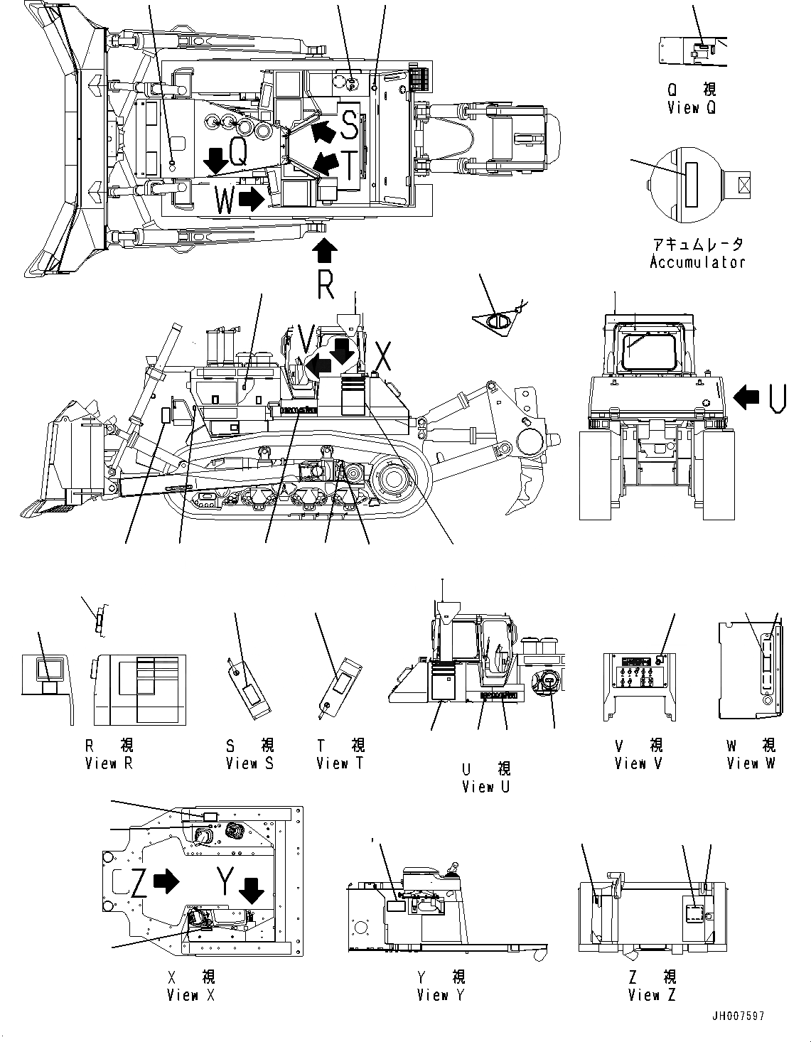 Схема запчастей Komatsu D475A-5E0 - МАРКИРОВКА, (№-) МАРКИРОВКА, АНГЛ.