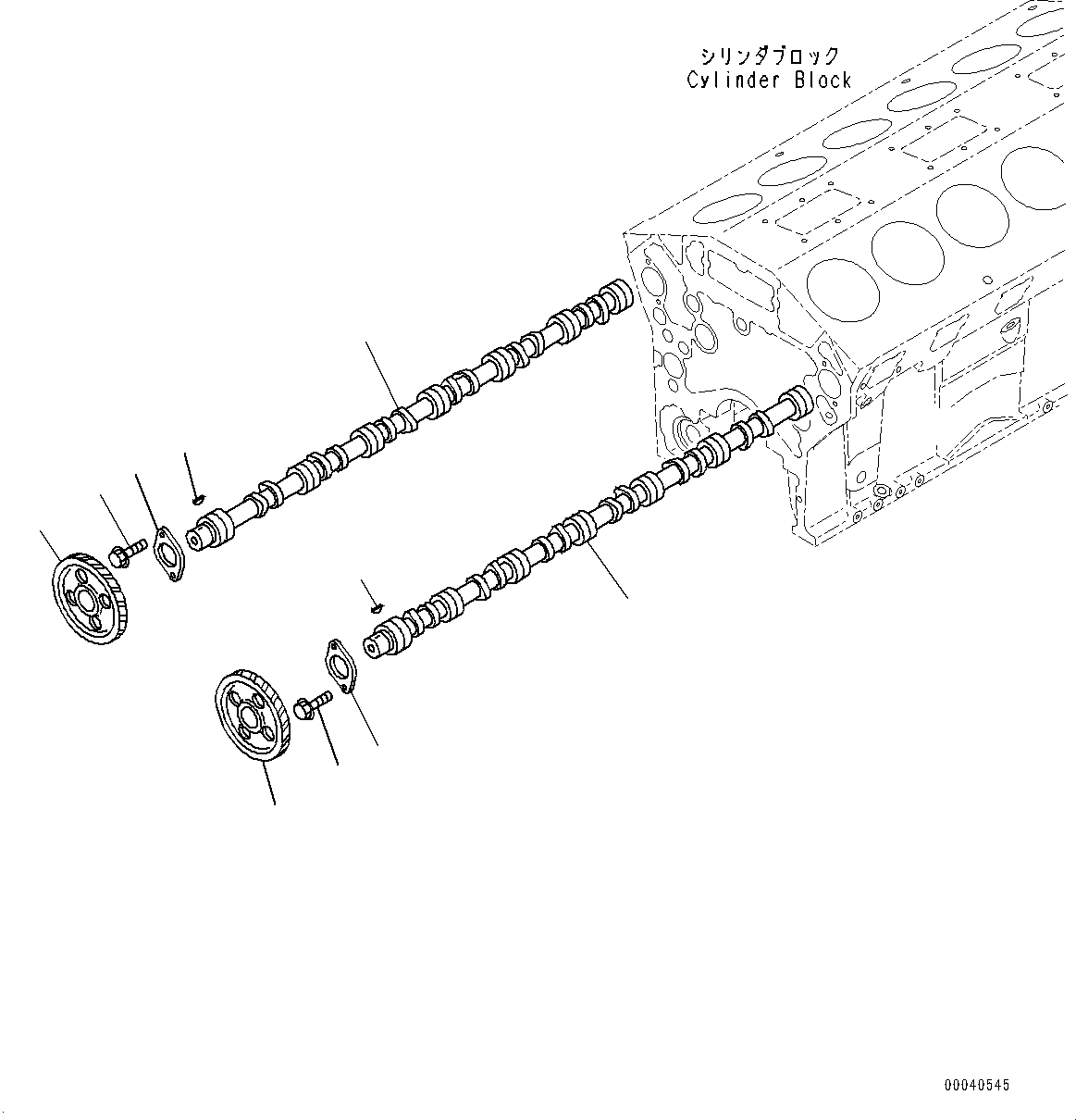 Схема запчастей Komatsu SAA12V140E-3A - РАСПРЕДВАЛ (№9-) РАСПРЕДВАЛ