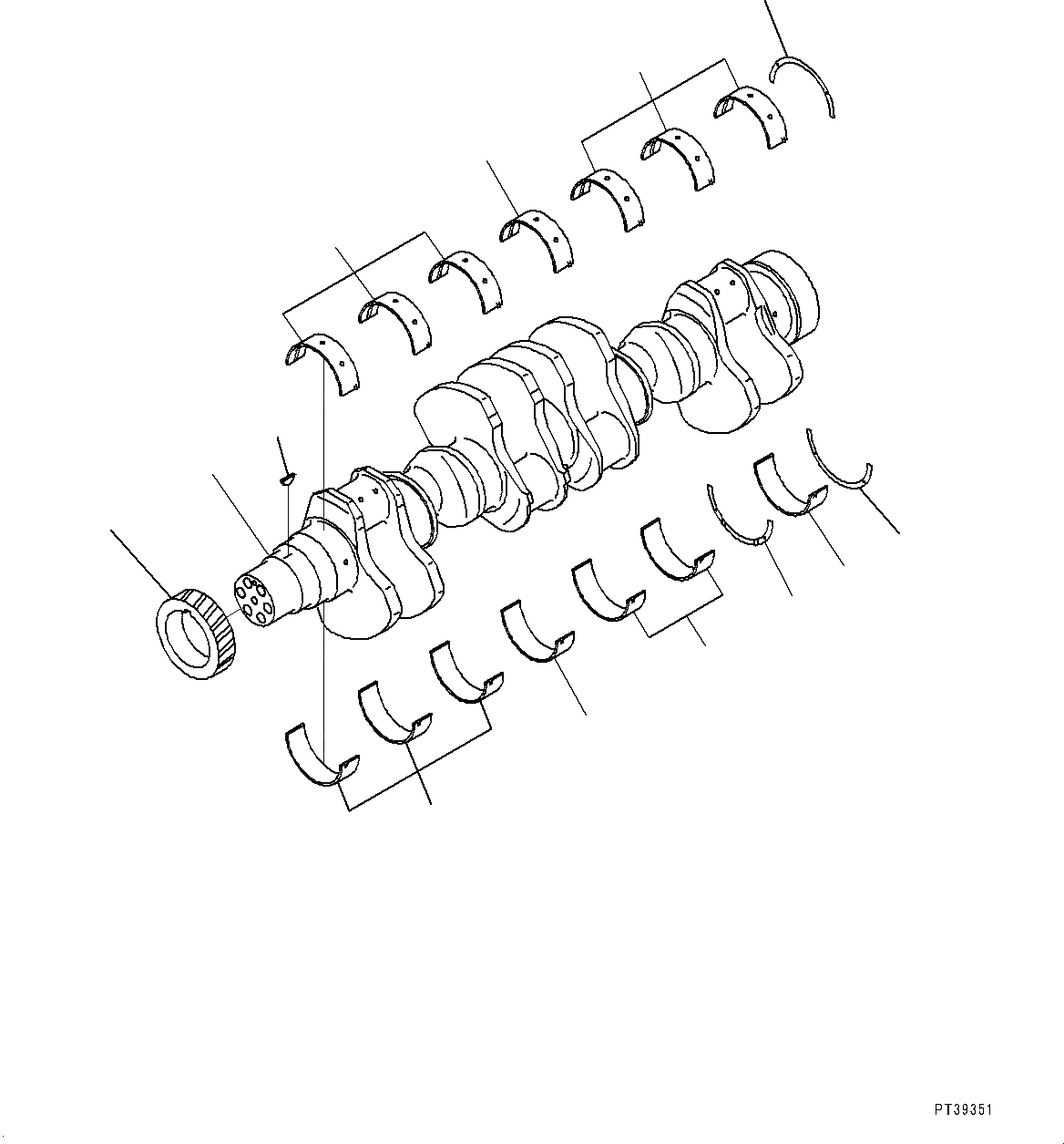 Схема запчастей Komatsu SAA12V140E-3A - КОЛЕНВАЛ (№9-) КОЛЕНВАЛ