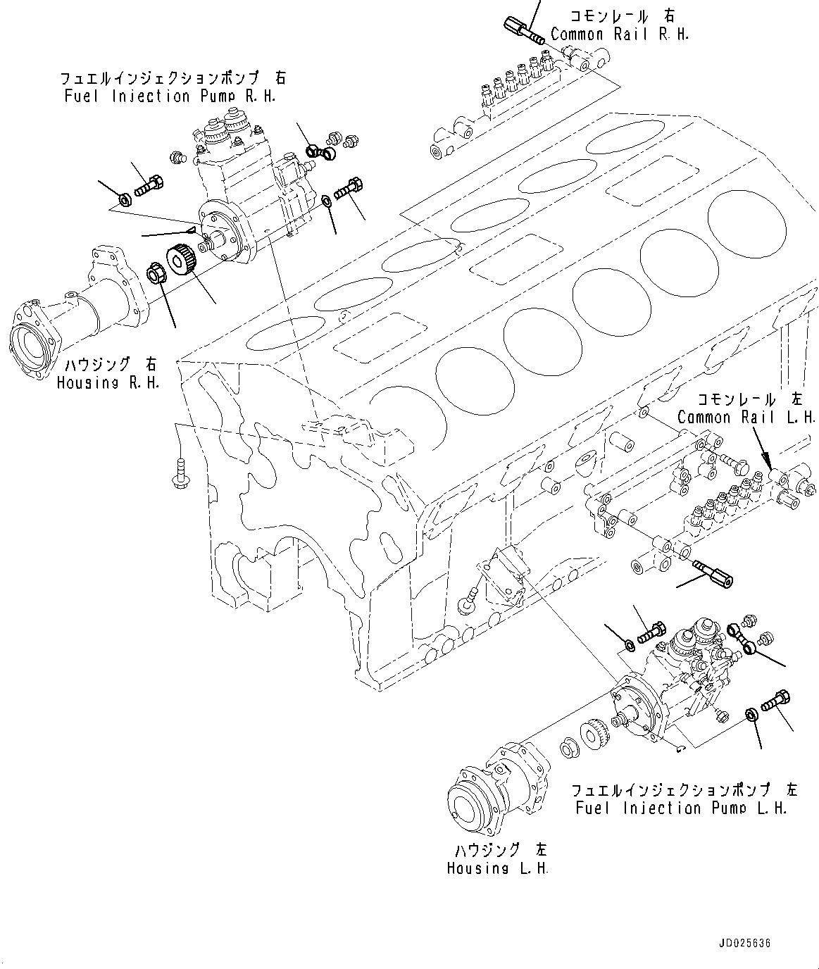 Схема запчастей Komatsu SAA12V140E-3A - ТОПЛИВН. НАСОС, КРЕПЛЕНИЕ (/) (№9-) ТОПЛИВН. НАСОС