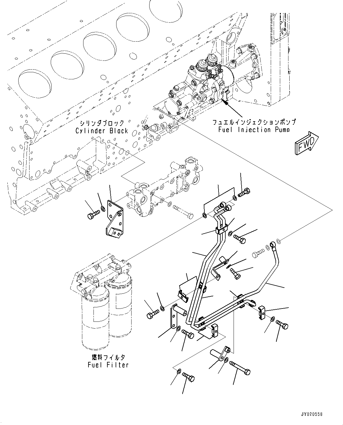 Схема запчастей Komatsu SAA12V140E-3A - ТОПЛИВОПРОВОД., ПРАВ. ГРУПП. (/) (№9-) ТОПЛИВОПРОВОД., ДЛЯ EXTRA BAD ТОПЛИВН. И ПЛОХ. ТОПЛИВО СПЕЦ-ЯIFICATION, ВОДН.+DUST, ДОПОЛН. ФИЛЬТР.