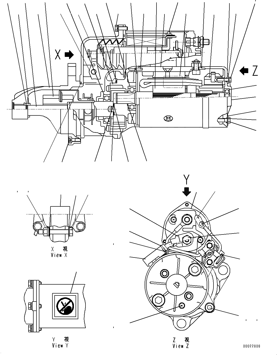 Схема запчастей Komatsu SAA12V140E-3A - СТАРТЕР, ВНУТР. ЧАСТИ, СТАРТЕР (№9-) СТАРТЕР, 7.KW