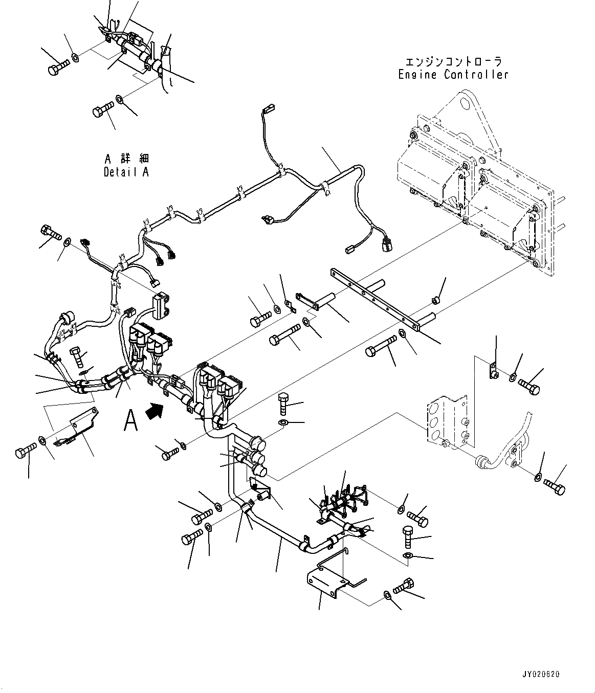 Схема запчастей Komatsu SAA12V140E-3A - ПРОВОДКА, (/) (№9-) ПРОВОДКА, ДЛЯ VHMS PROVISION