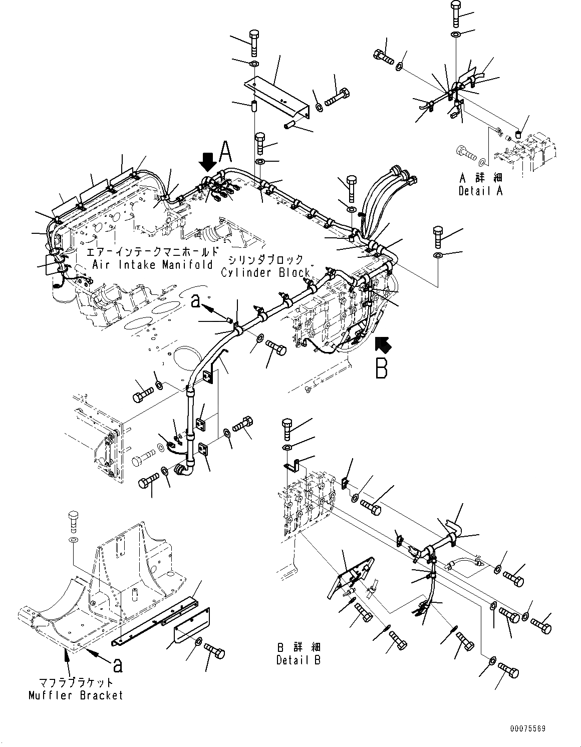 Схема запчастей Komatsu SAA12V140E-3A - ПРОВОДКА, (/) (№9-) ПРОВОДКА, ДЛЯ VHMS PROVISION