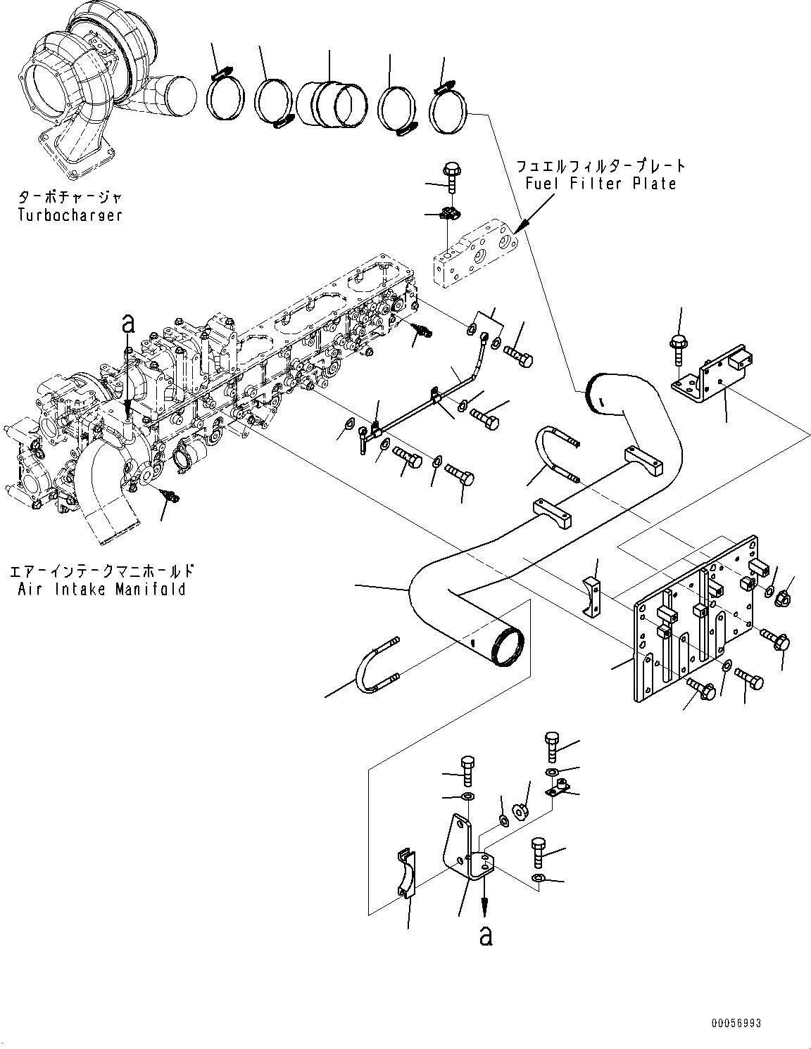 Схема запчастей Komatsu SAA6D170E-5CR - ТРУБОПРОВОД ВПУСКА ВОЗДУХА, ВОЗДУХОВОД И СЛИВН. ТРУБКА (№9-8) ТРУБОПРОВОД ВПУСКА ВОЗДУХА