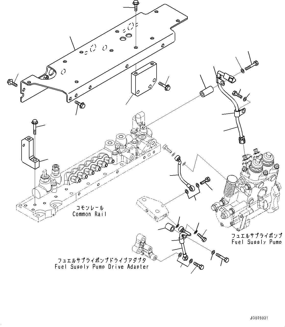 Схема запчастей Komatsu SAA6D170E-5CR - ТОПЛ. НАСОС, ТОПЛИВН. НАСОС ПРОВОДКА И СМАЗКА (№9-8) ТОПЛ. НАСОС
