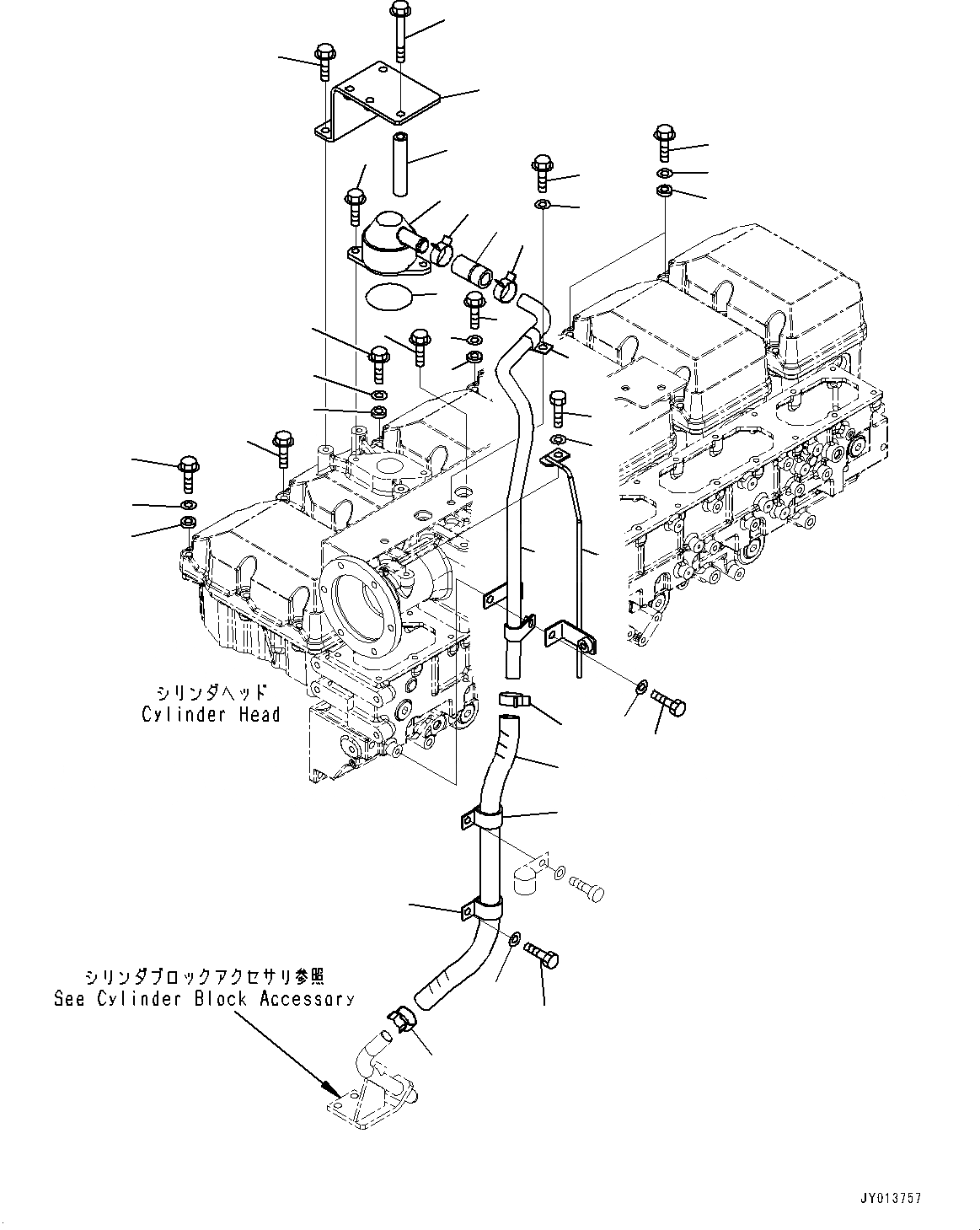 Схема запчастей Komatsu SAA6D170E-5EE - ГОЛОВКА ЦИЛИНДРОВ КРЫШКА(№98-) ГОЛОВКА ЦИЛИНДРОВ COVER, ДЛЯ VHMS