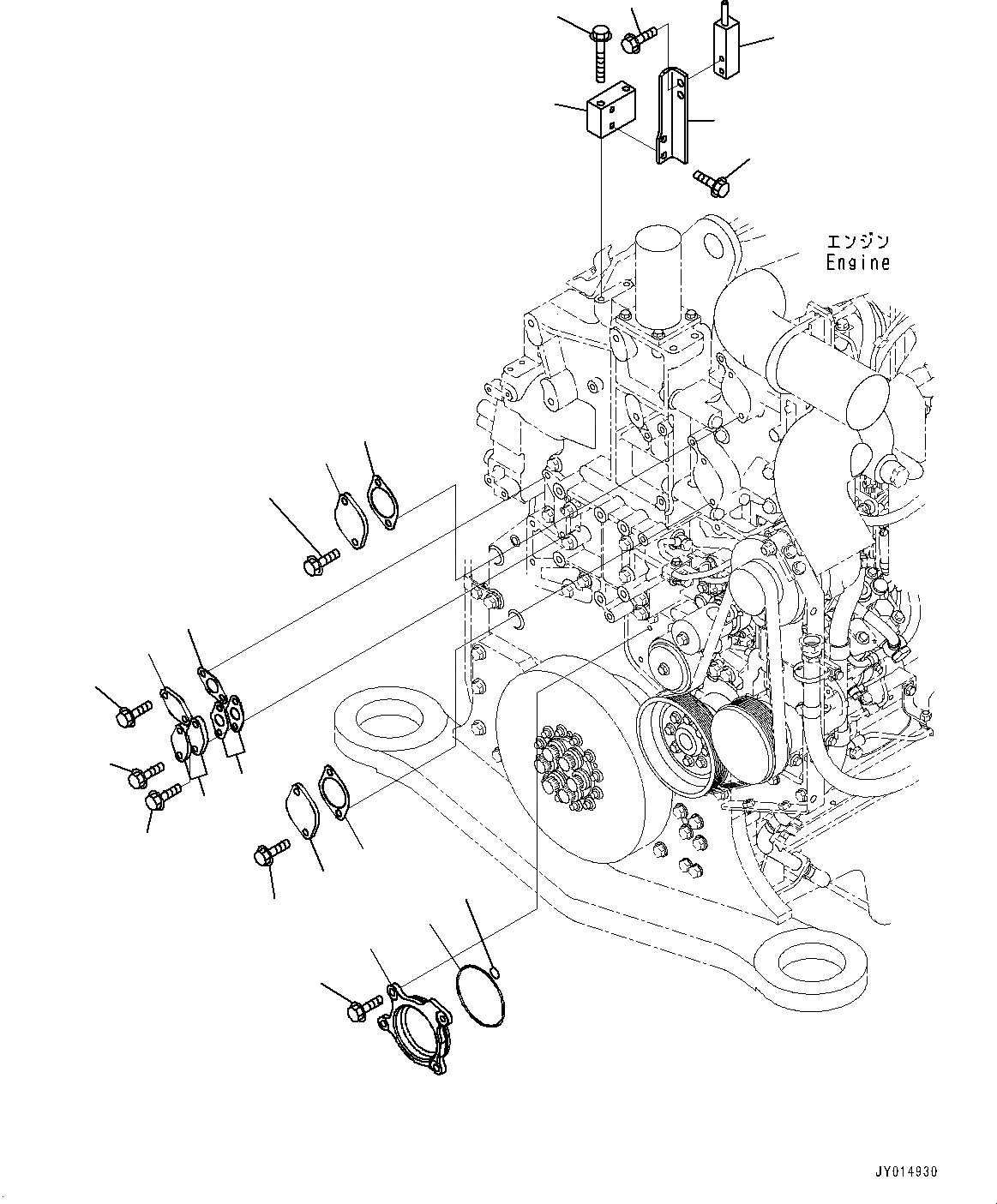 Схема запчастей Komatsu SAA6D170E-5EE - КРЫШКАДЛЯ ВЫПУСКН. GAS RE-CIRCULATION (EGR) LESS (№98-) КРЫШКАДЛЯ ВЫПУСКН. GAS RE-CIRCULATION (EGR) LESS