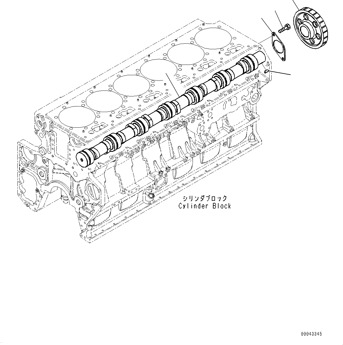 Схема запчастей Komatsu SAA6D170E-5EE - РАСПРЕДВАЛ (№98-) РАСПРЕДВАЛ