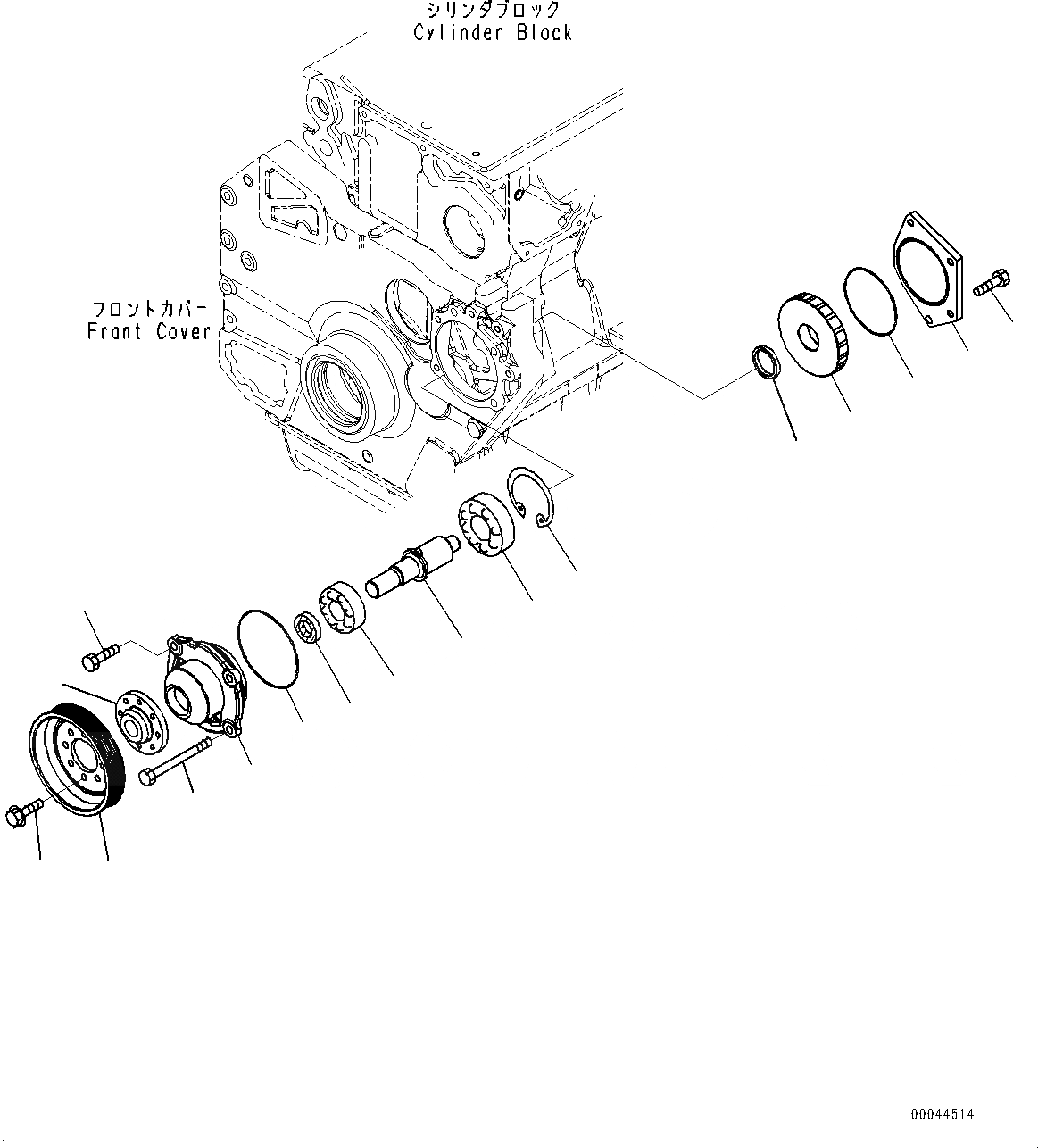 Схема запчастей Komatsu SAA6D170E-5EE - ПРИВОД ГЕНЕРАТОРА (№98-) ПРИВОД ГЕНЕРАТОРА