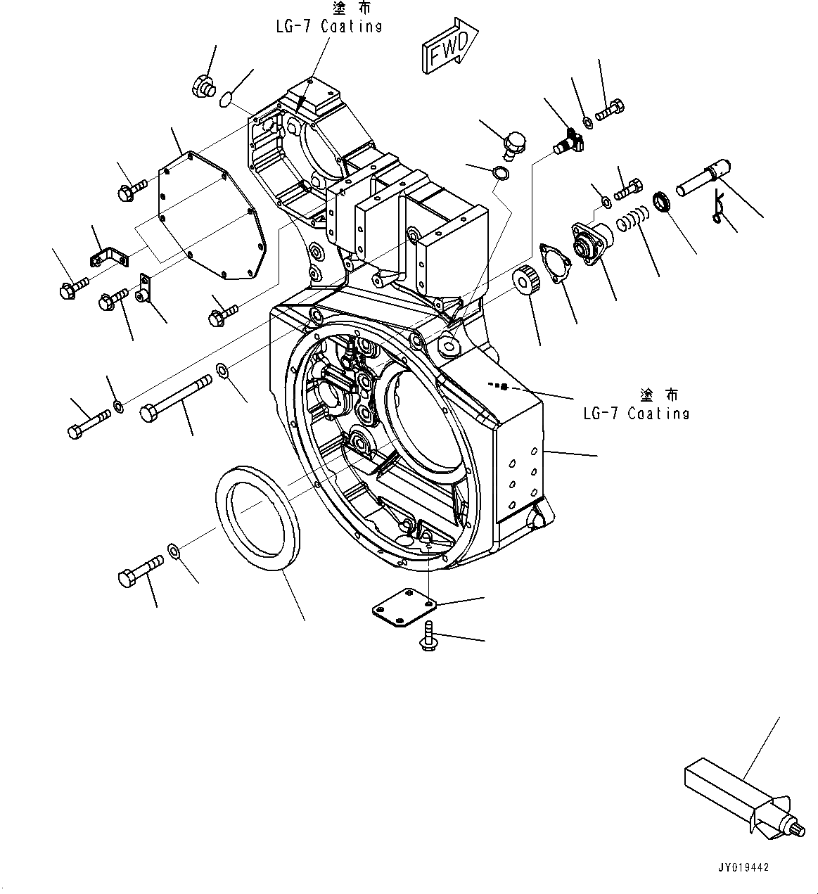 Схема запчастей Komatsu SAA6D170E-5A - КАРТЕР МАХОВИКА, (№88-) КАРТЕР МАХОВИКА