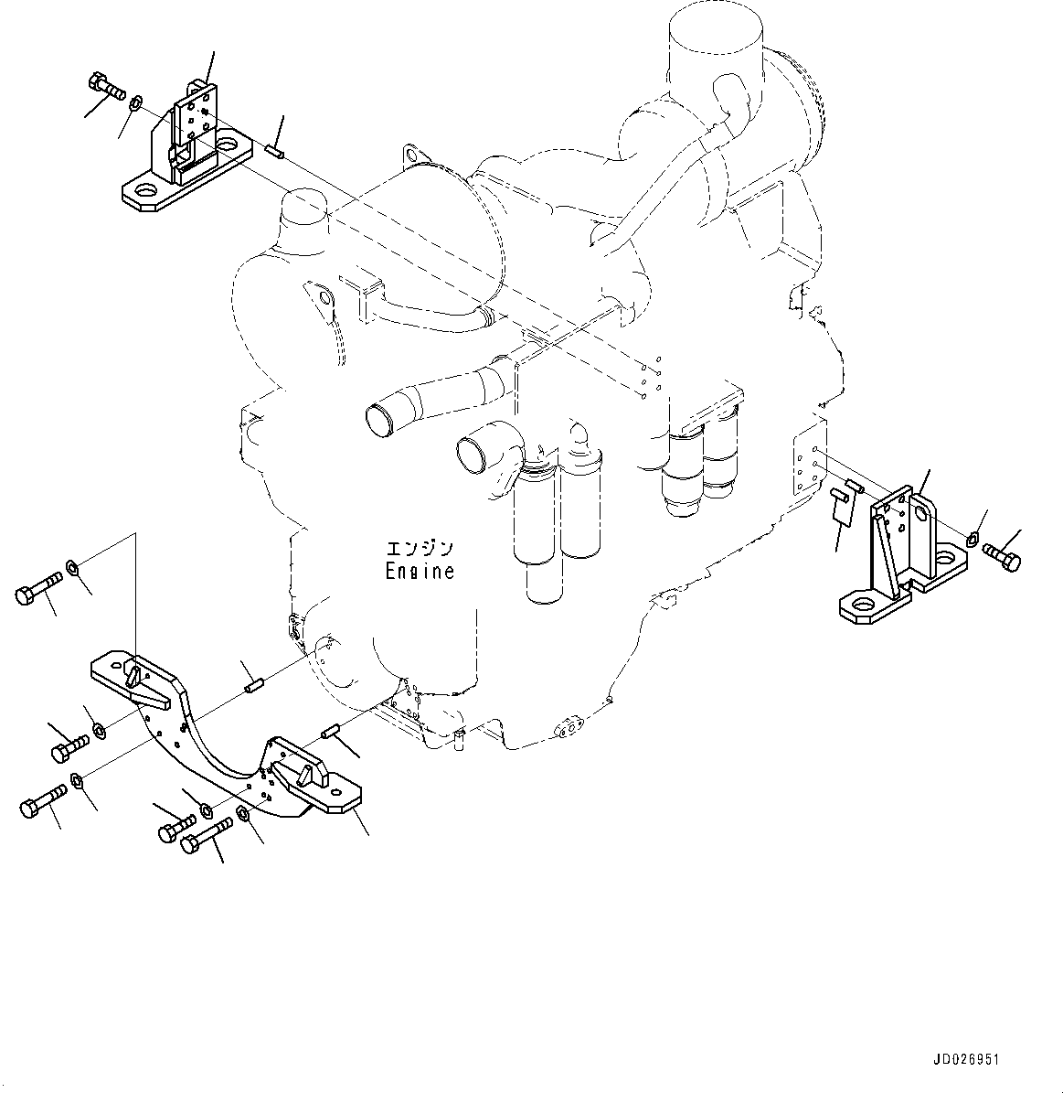 Схема запчастей Komatsu SAA6D170E-5A - КРЕПЛЕНИЕ ДВИГАТЕЛЯ (№9-) КРЕПЛЕНИЕ ДВИГАТЕЛЯ