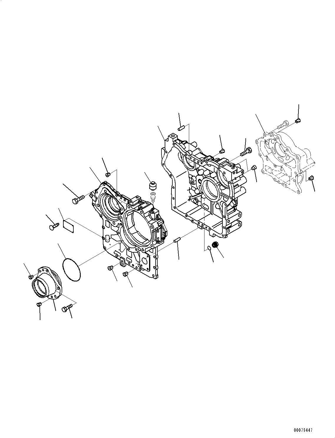 Схема запчастей Komatsu WA250-6 - ПЕРЕДАЧА, КОРПУС (№7-) ПЕРЕДАЧА, С КРЫШКА МАСЛОНАЛИВНОГО ПАТРУБКА БЛОКИРОВКА И КРЫШКИБЛОКИР.