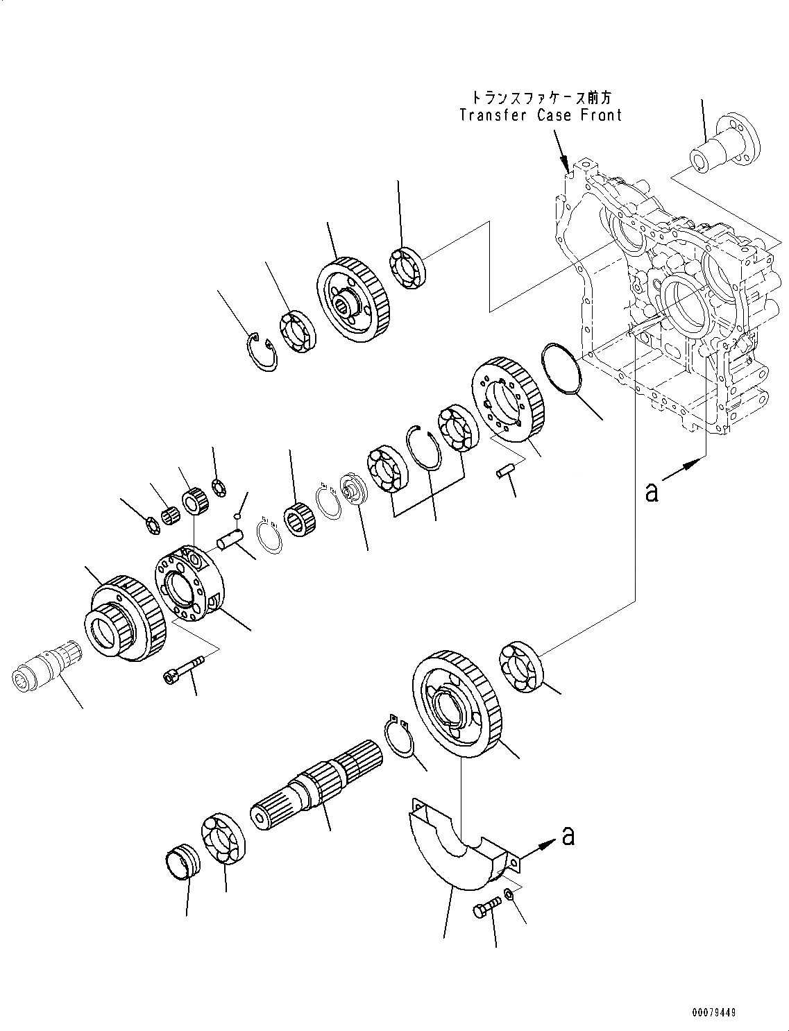 Схема запчастей Komatsu WA250-6 - ПЕРЕДАЧА, ВАЛ ПОДШИПНИК И ПРИВОД (№7-) ПЕРЕДАЧА, С КРЫШКА МАСЛОНАЛИВНОГО ПАТРУБКА БЛОКИРОВКА И КРЫШКИБЛОКИР.