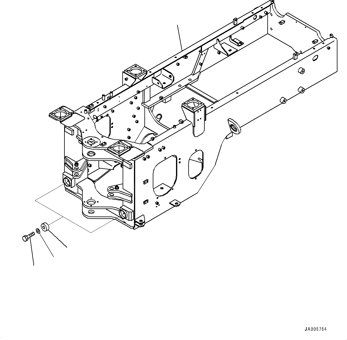 Схема запчастей Komatsu WA250-6 - ЗАДН. РАМА, (№7-77) ЗАДН. РАМА, С ОГНЕТУШИТЕЛЬ